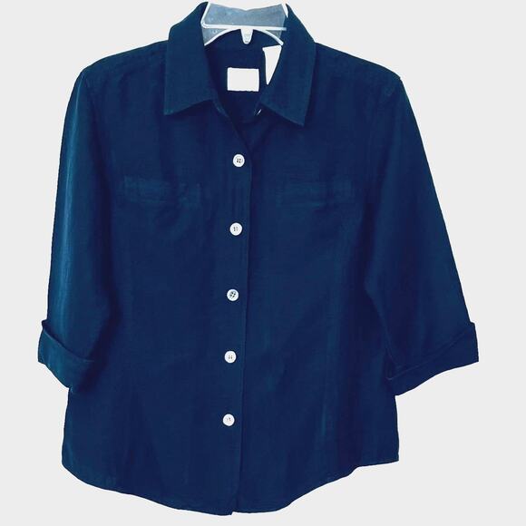 EMMA JAMES BLAZER JACKET, WOMENS, 8, NAVY BLUE, FRONT BUTTON, 3/4 CUFFED SLEEVES - Picture 1 of 12